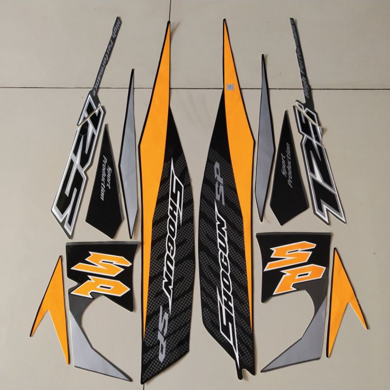 Striping Suzuki Shogun sp 125 r 2009 2010 hitam abu body standar