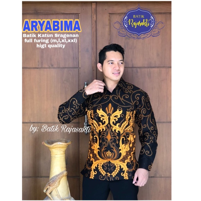 Batik Pria ARYABIMA FULL FURING Katun Cabut Halus Sragenan