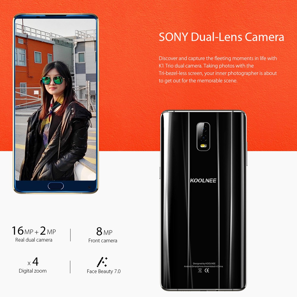 KOOLNE K1 Trio Handphone 4G Android 7.1 Screen 6.01\