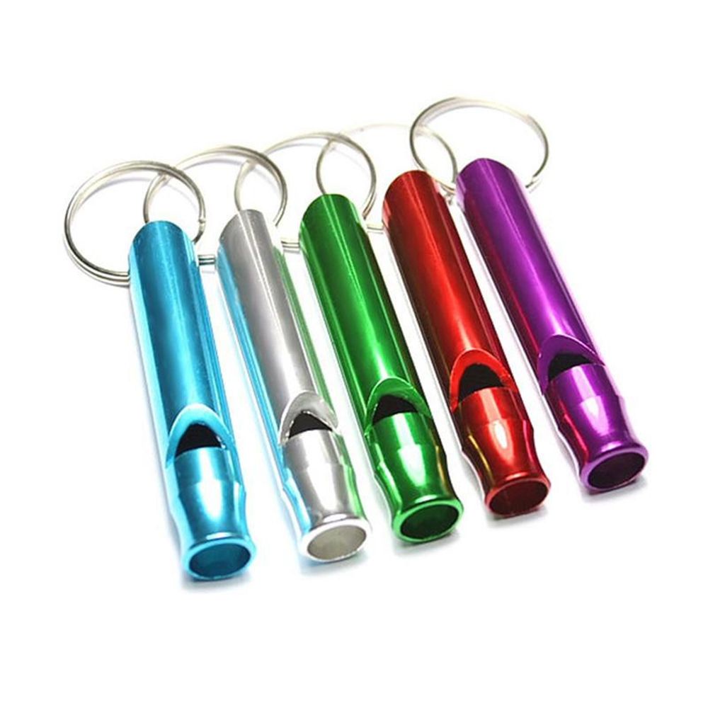 TOP 1/2/5/10pcs 7 Colors Survival Whistle with Keyring Training Accessories Emergency Whistles Small Size Aluminum Camping Hiking Outdoor EDC Tools/Multicolor