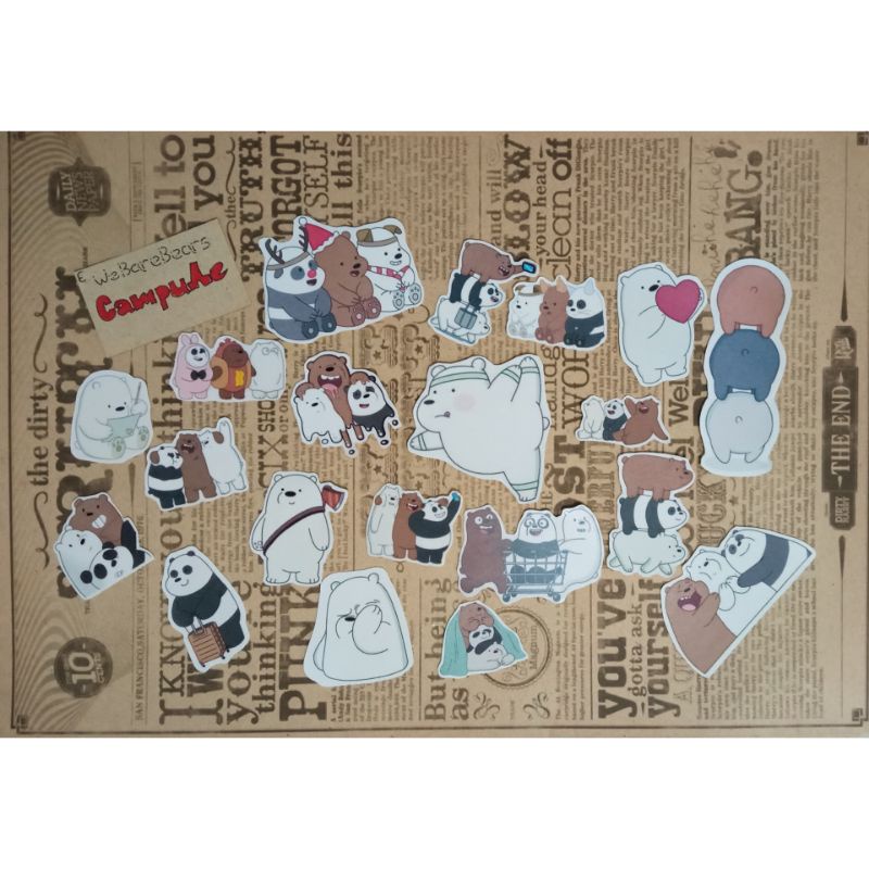 

10pcs Stiker We Bare Bears Sticker Tumblr Jurnal DIY Hp Scrapbook We Are Bears Anti Air Waterproof