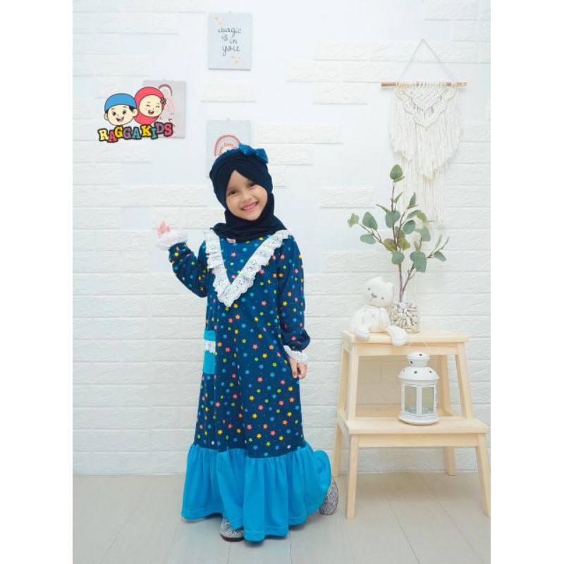 Gamis Anak Perempuan Remaja Tanggung Terbaru 2022 Nyaman Branded Premium Syari Bahan Kaos Raggakids RG 50