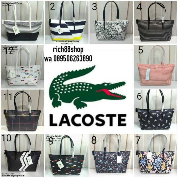 Tas Wanita Tote bag Lacoste Motif Import Premium