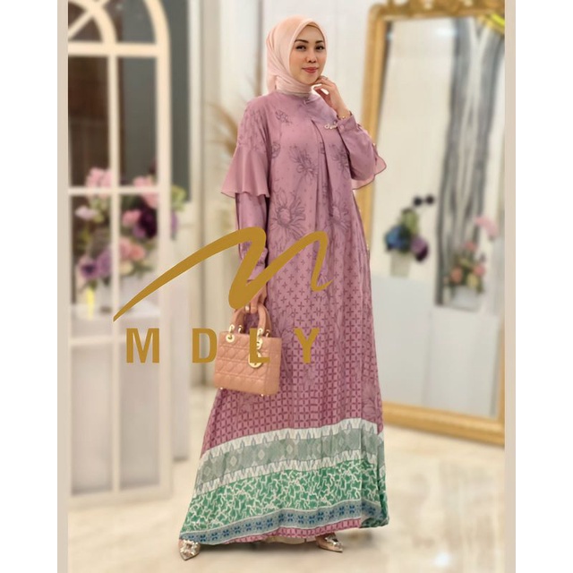 Gamis Dress Wanita  Terbaru Halwa Dress By Mdly 3039