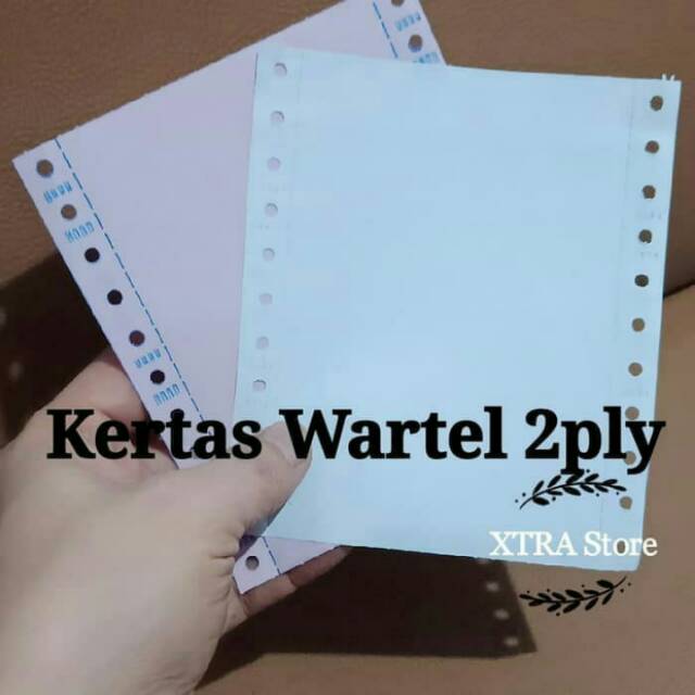 

Kertas wartel 2ply 9.5x11/4 double pin hole continuous form isi 1000set