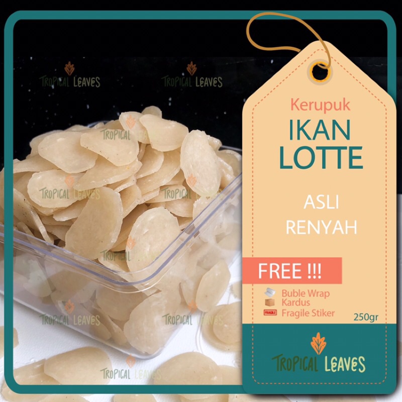 

KERUPUK IKAN LOTTE 250gr / KRUPUK LOTTE ENAK GURIH / kerupuk mentah ikan / cemilan