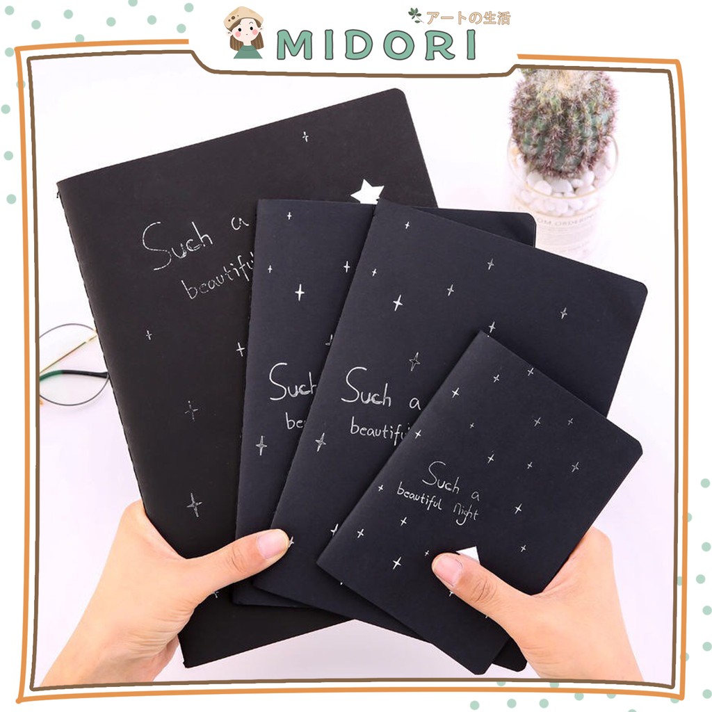 

[MIDORI] Buku Tulis Kertas Hitam A6 A5 B5 Black Paper Plain Notebook - E0003