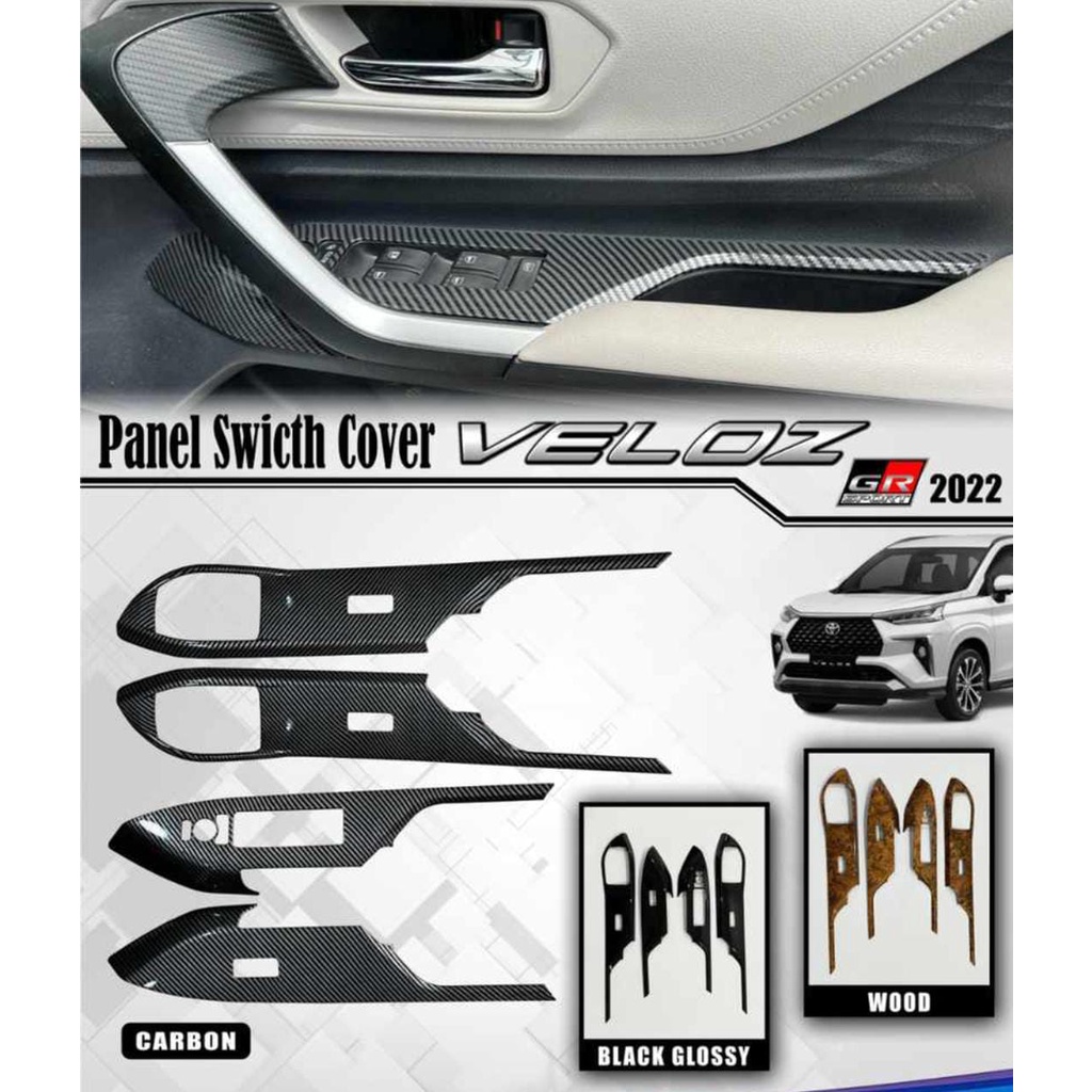 Panel Power Window Toyota Veloz GR Sport 2021 2022 UP Carbon Hitam Wood