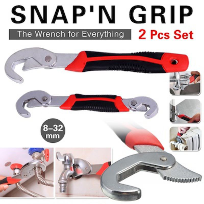 Inggris Kunci Serbaguna Snap N Grip Isi 2 Kunci Pas Wrench Kunci Ring Badut Mobil Motor Bengkel