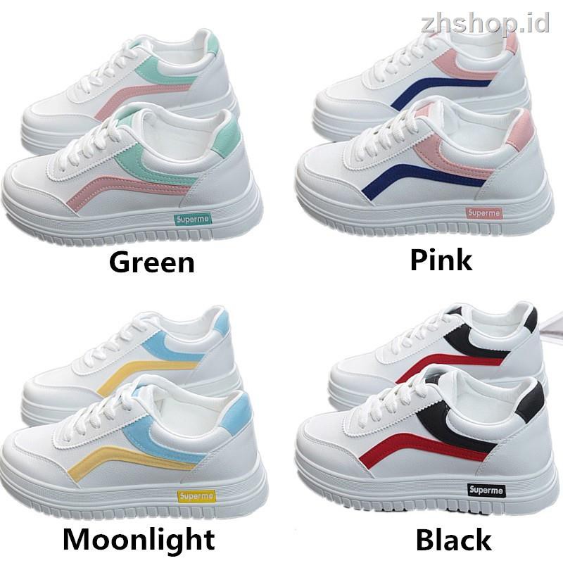 Sports Shoes Women Ladies Shoe Sneaker White Pu Leather Casual