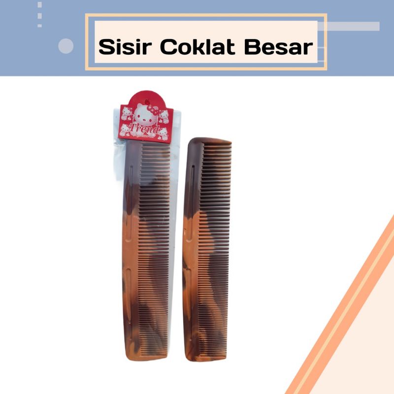 Sisir Wanita / Pria Dewasa Coklat Besar 1 pcs