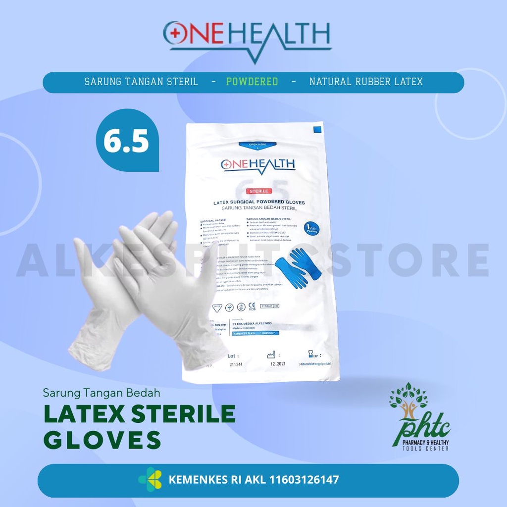 ONEHEALTH Sarung Tangan Steril 6.5