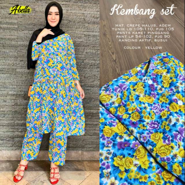 Setelan hijab motif / babydoll panjang / setelan rumah / babydoll hijab / setelan tunik
