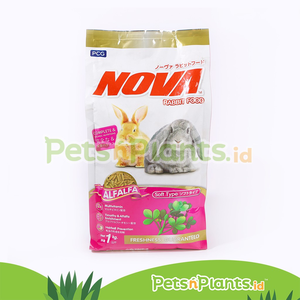 Makanan Pelet Kelinci Nova Rabbit Food Alfalfa Original 1 Kg