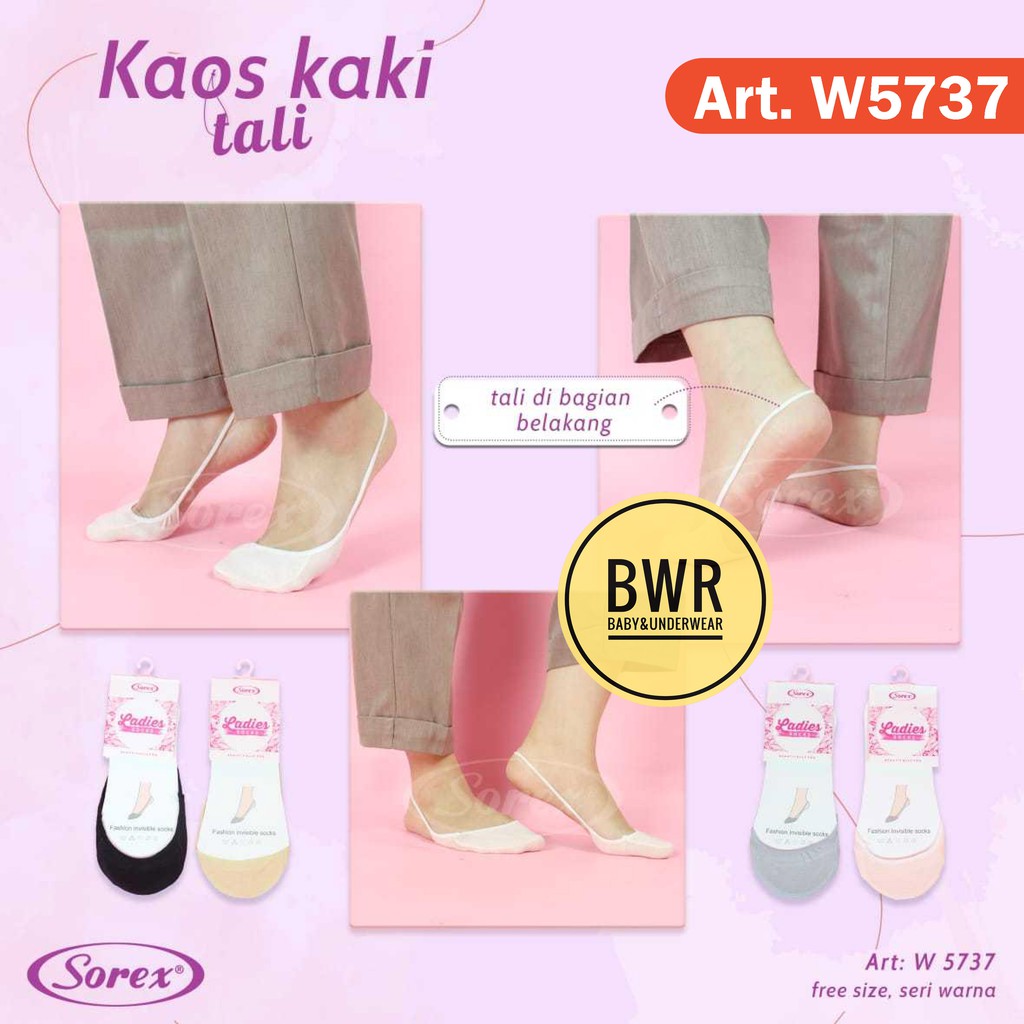 Kaos Kaki WANITA Sorex W5737 / W5737 Tali  | Leadies Socks Seamless - Bwr