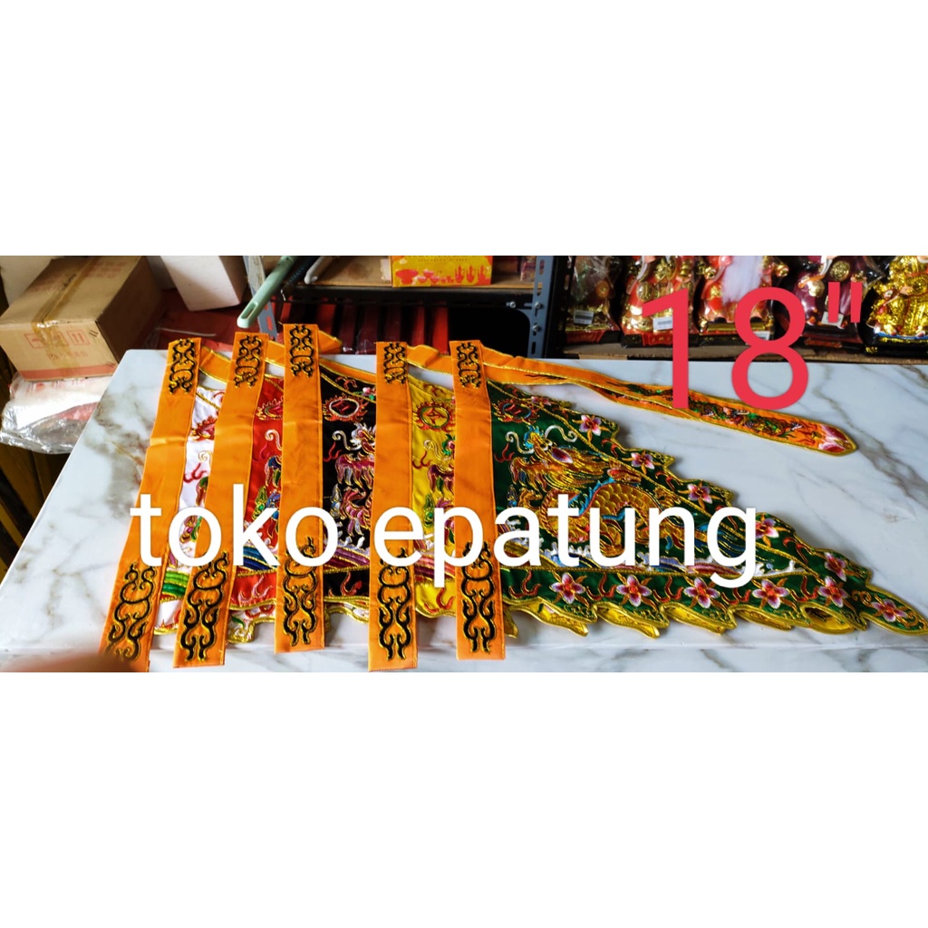 Bendera Panji Naga Taiwan 5 Warna Bordir Halus - 18 inch