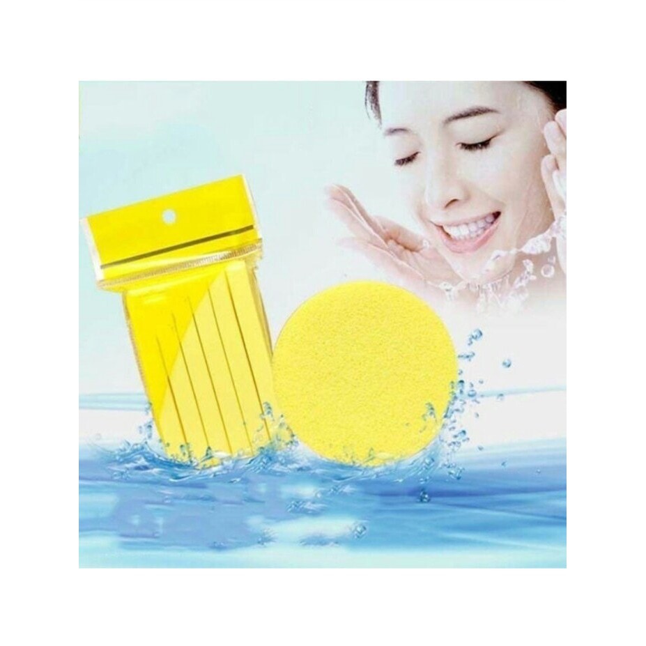 SPONGE FACIAL STICK / SPON KENTANG YELLOW ( 1PACK ISI 12 STICK )