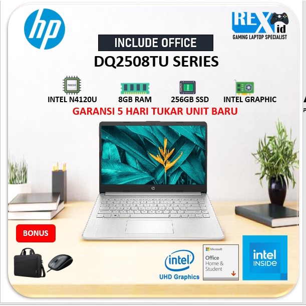 HP 14S DQ3110TU N4500 4GB 256GB W11+OHS 14.0 BLIT 2YR SLV
