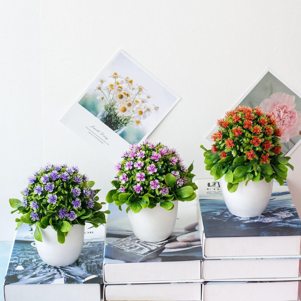 COD / JB POT TANAMAN  BUNGA HIAS BUNGA DEKORASI RUANGAN BUNGA PLASTIK HIAS P2039-4