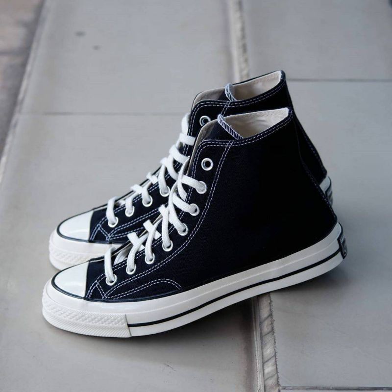 SEPATU PRIA CONVERSE 70s HI BLACK WHITE GLOSSY