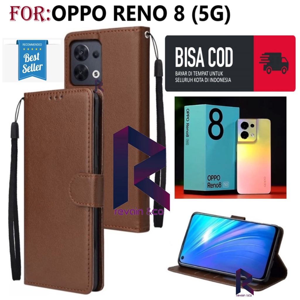 NEW OPPO RENO 8 (5G) 2022 CASE FLIP WALLET LEATHER KULIT PREMIUM SARUNG BUKA TUTUP FLIP CASE OPPO RENO 8 5G