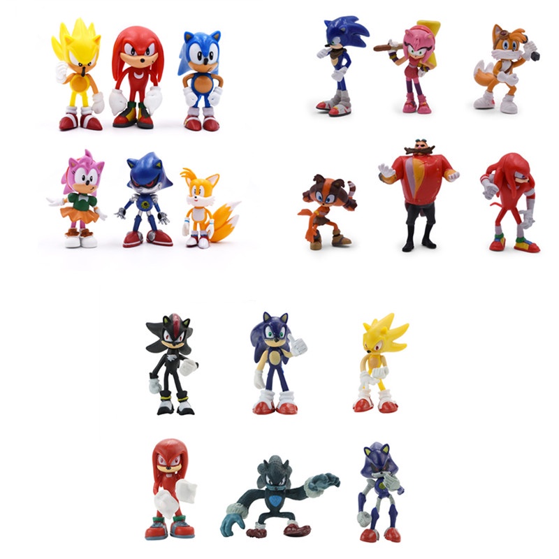 6pcs / lot Mainan Action Figure Anime Sonic Boom Langka Dr Eggman Kunckles Shadow Bahan PVC Untuk Hadiah Anak