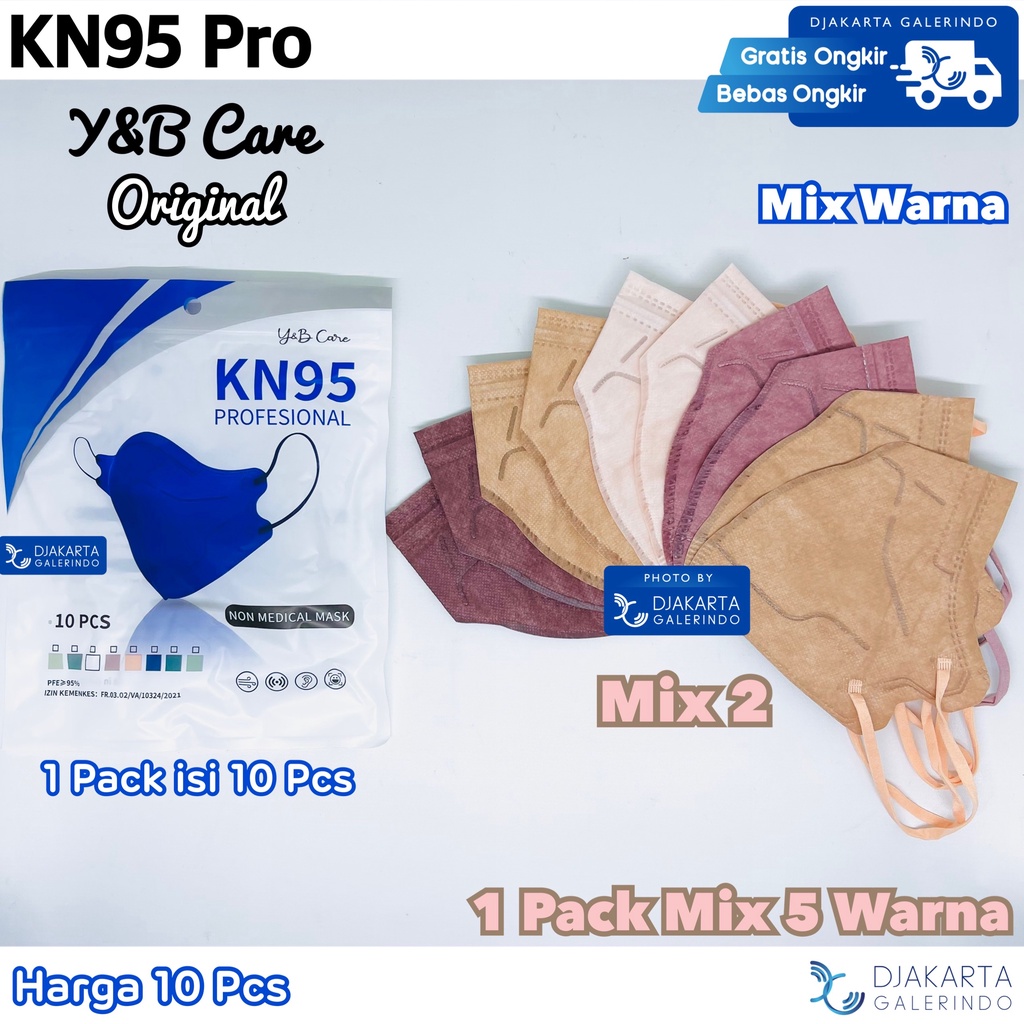 Masker KN95 Pro RAVA Care Mix Warna isi 10Pcs