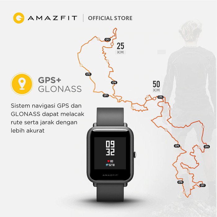 Amazfit Bip Xiaomi Gps Smartwatch Band Sport Heart Rate Long Battery Diskon