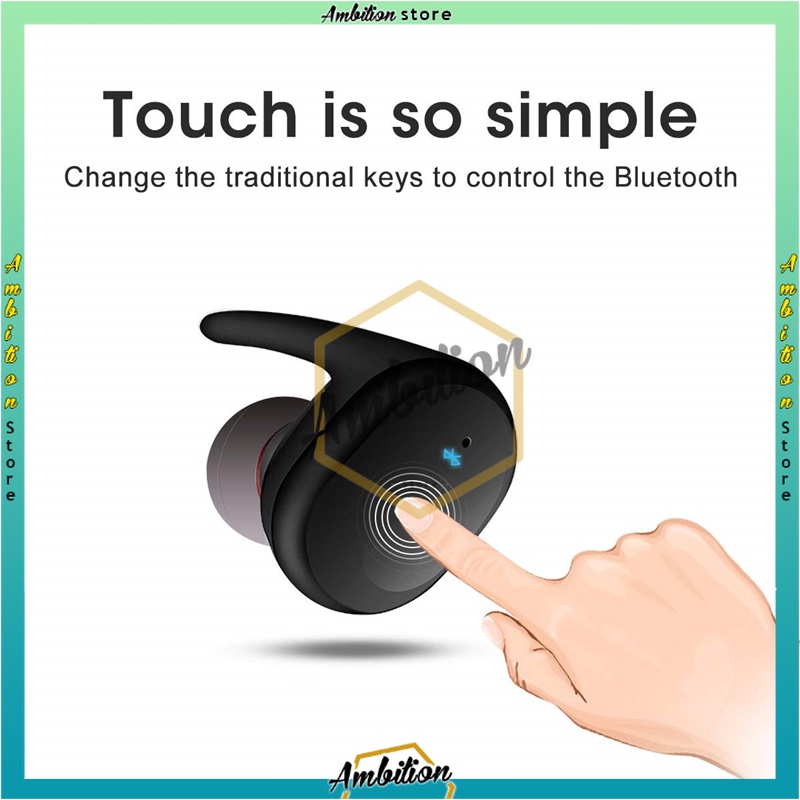 Bluetooth Wireless Y30 Bluetooth Earphone Tws Handfree Bass Headset Nirkabel V5.0 Tws Headset Dual Earbud Bass Suara untuk Ponsel Telepon