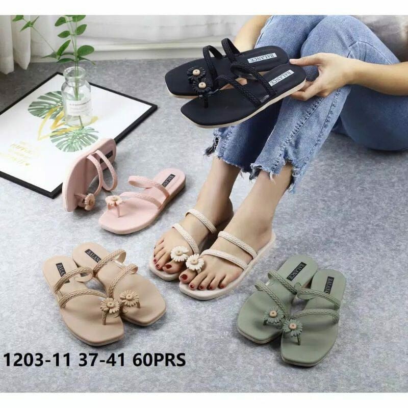 SANDAL BUNGA JEMPOL CEWEK / BALANCE 1203-11