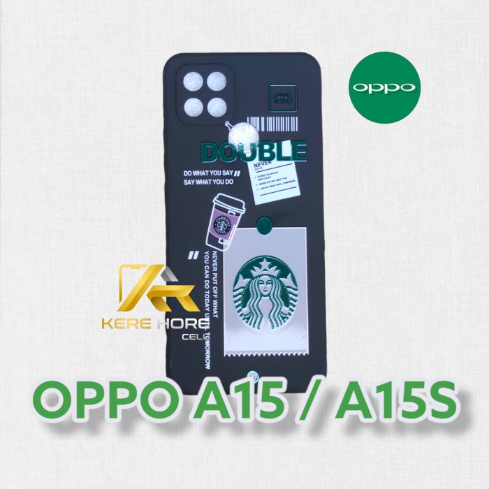 CASE OPPO A15 A15S SQUARE EDGE SOFTCASE STARBUCKS OPPO A15 A15S