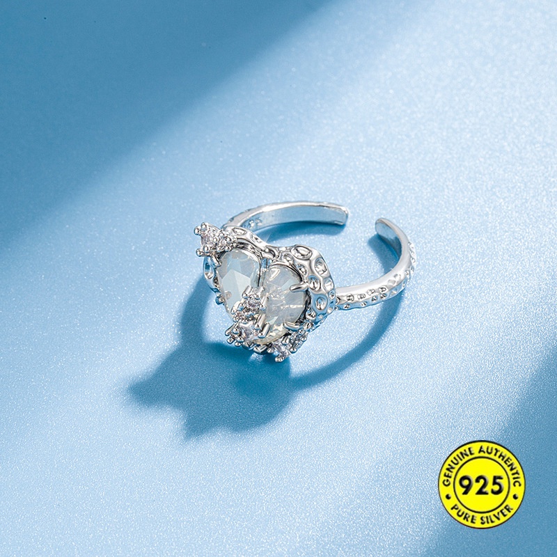 Kalung S925 Silver Zircon Bentuk Hati Tahan Air Untuk Wanita