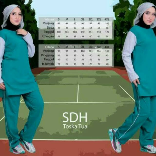 Gratis ongkir Baju setelan olahraga muslim senam lari believe celana training qirani bms zenitha