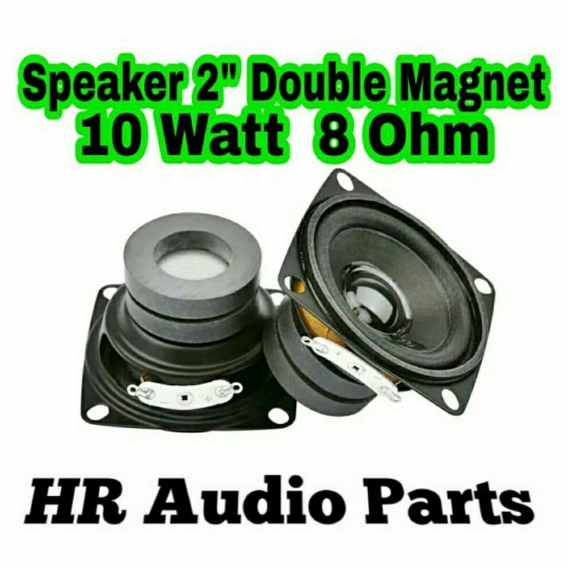 Speaker Mini 2&quot; Inch 10W 8R 8Ohm Double Magnet 5Cm 50mm + Lubang Baut