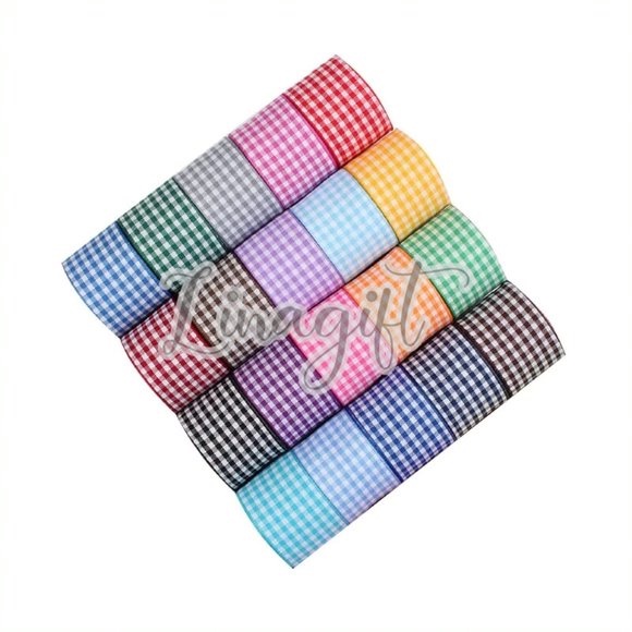 ( 3 Meter ) PLAID RIBBON - PITA KAIN KOTAK KOTAK 0.5 / 1 IN / 1.5 1.25 CM / 2.5 CM / 4 CM