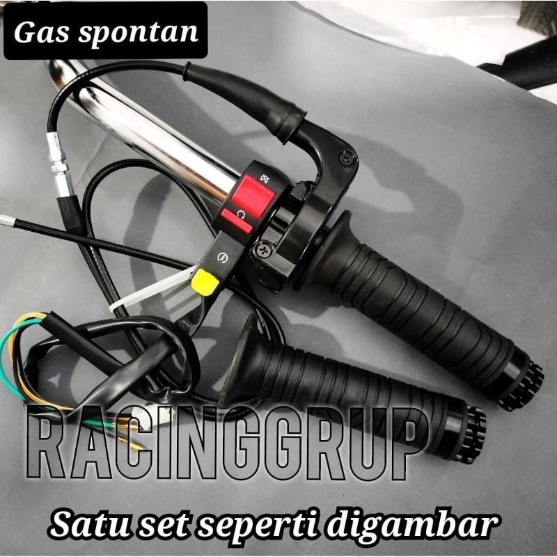 GAS SPONTAN &amp; SAKLAR STOP ENGINE STARTER PNP SONIC SATRIA SUPRA RX KING VEGA VIXION DLL DTRACKER UNIVERSAL PLUS HAND GRIP (RS989)