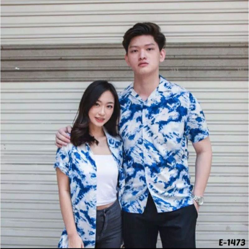 COUPLE KEMEJA TIE DYE // COUPLE KEMEJA KOREA // COUPLE MOTIF TIE DYE (1 SET = 2 PCS)