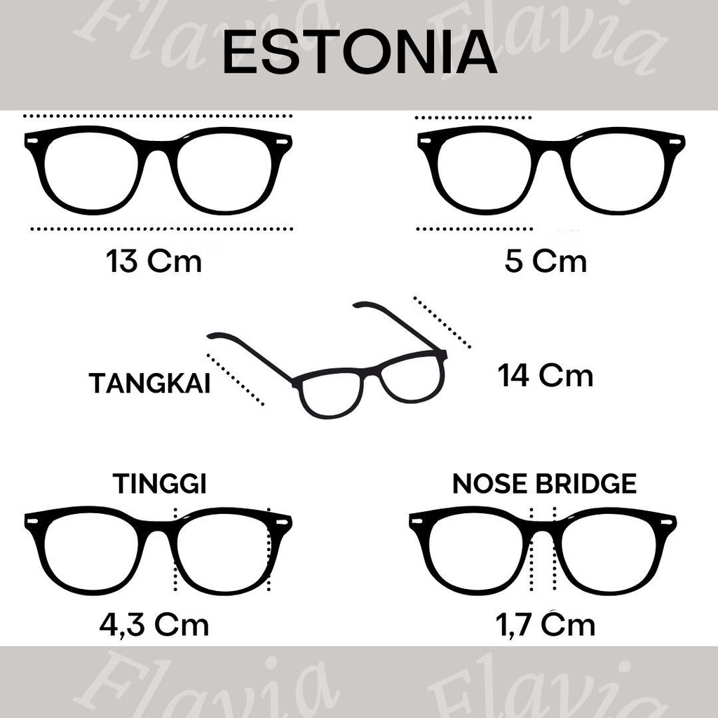 Flavia Eyewear - Kacamata Estonia Round Plastic (custom minus, photochromic, blueray, bluechromic dan photobrown)