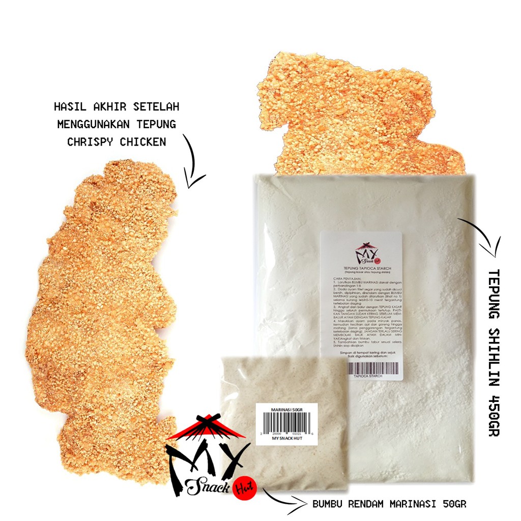 PAKET TEPUNG CRISPY CHICKEN 500GR - MODIFIED TAPIOCA XXL SHIHLIN TAIWAN - POK POK AYAM KRISPI KASAR