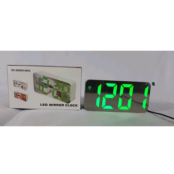 DS3622 LED Mirror Clock DS-3622X-MAX Jam Meja Multifungsi