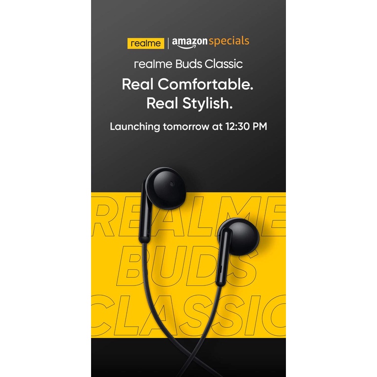 Headset Realme Buds Classic ORIGINAL Jack 3.5mm