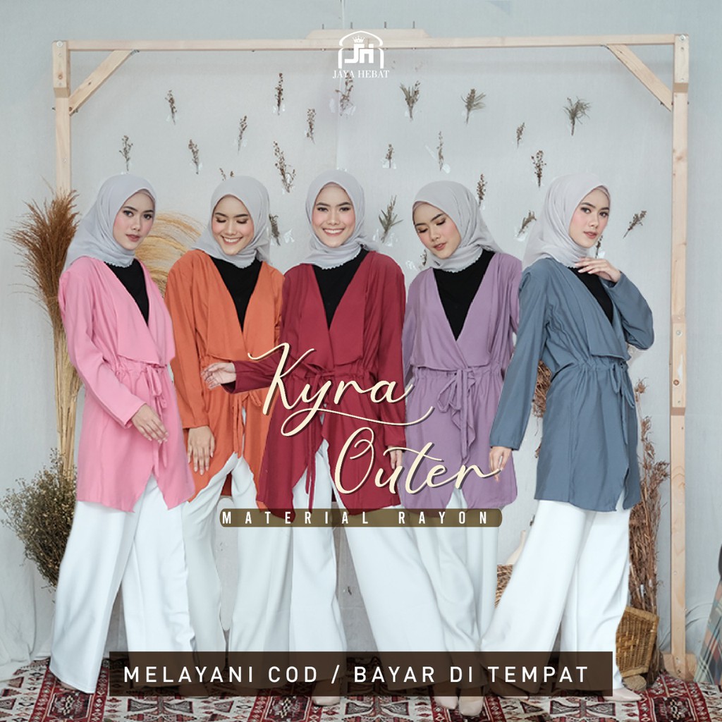 LONG CARDIGAN KARDIGAN OUTER OUTERWEAR POLOS TALI OVERSIZED KYRA JAYA HEBAT