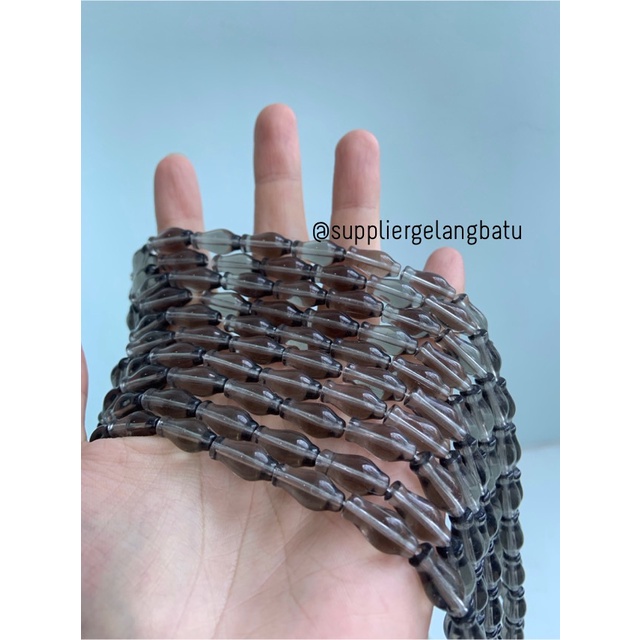 manik ujung kepala tasbih GUCI SMOKY bening kreasi kalung gelang 8mm