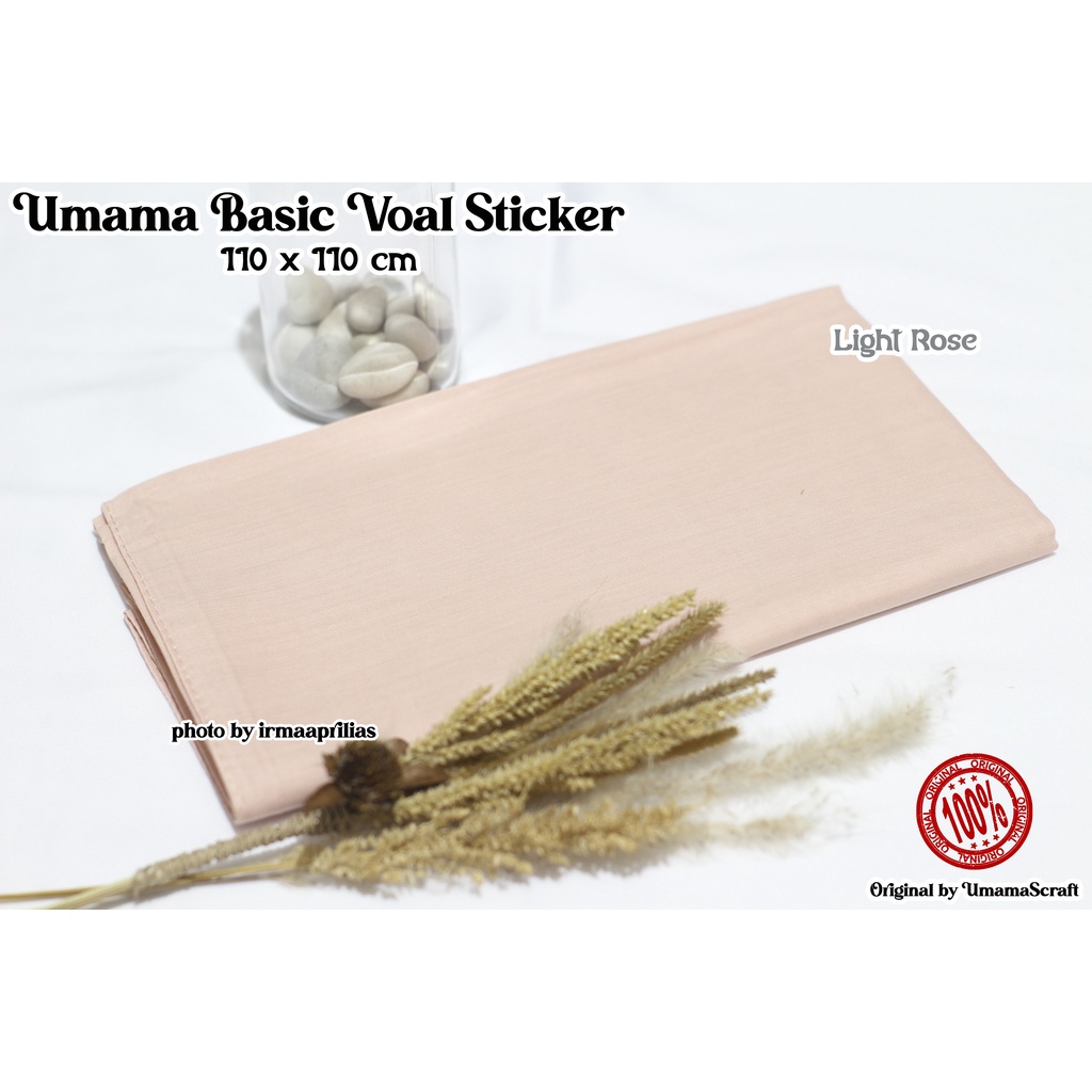 Hijab Basic Voal Umama Jilbab Segi Empat Polos Umama Kerudung Polos Segi Empat Part 2-LIGHT ROSE