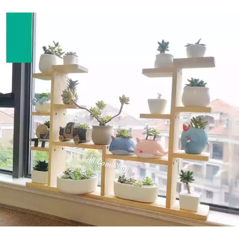 Rak Tanaman Kaktus Sekulen Rak Pot Susun Tingkat Rustic Minimalist Rak Susun Tanaman Hias