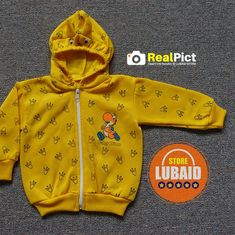 [AJK-RF07] LUBAID STORE, Jaket Hoodie Fleece Bayi 3-18 Bulan, REDFOREST Sweater Baby Dino WT, Hangat-2