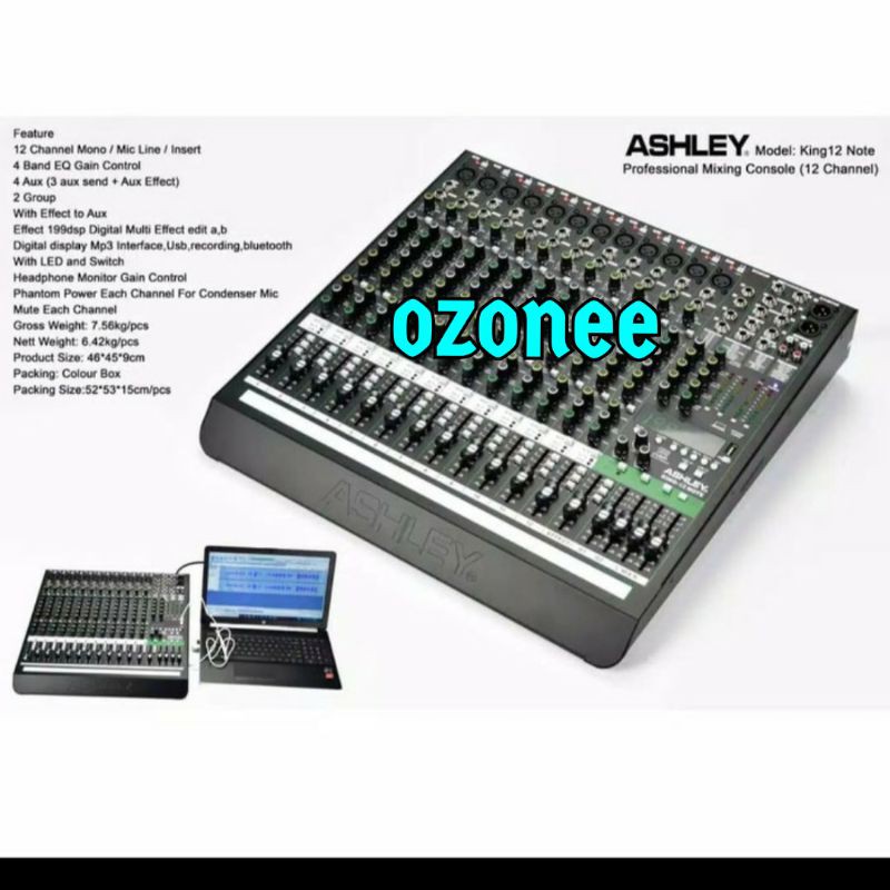 MIXER AUDIO ASHLEY KING 12 ORIGINAL 12 CHANNEL