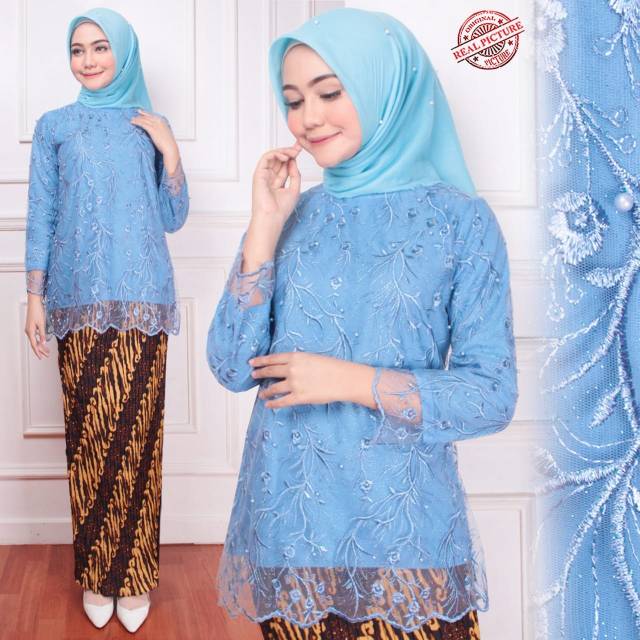 Set Kebaya plisket lurik 6 warna