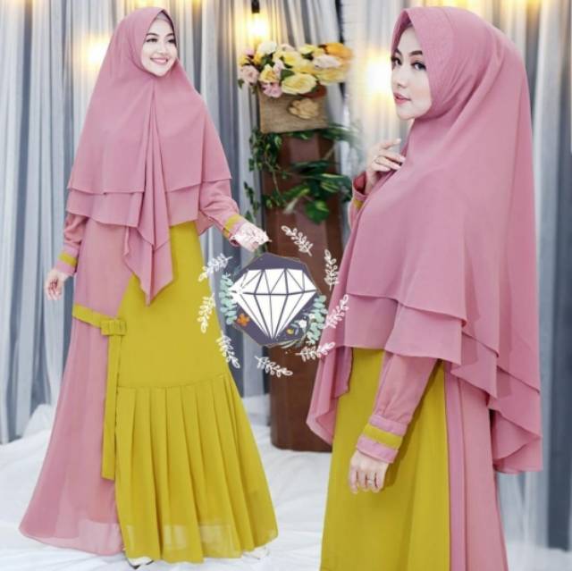 SYARI AMAROOSA AG SYARI MOSCREPE PREMIUM GAMIS SIMPLE CASUAL SYARI RAMPLE GAMIS OOTD