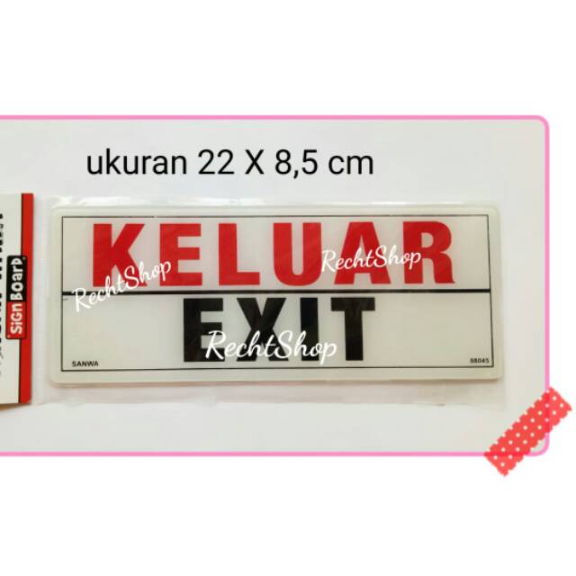 

Sign board sign label acrylic akrilik keluar atau exit